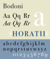 En l'a, c, f, g minúscules de la lletra Bodoni observem gotes que poden transmetre moda, elegància i feminitat.