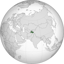 Kinaroroonan ng  Tayikistan  (green)