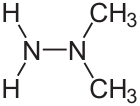 Structuurformule van 1,1-dimethylhydrazine