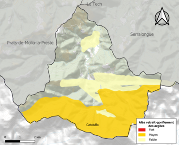 Carte des zones d'aléa retrait-gonflement des argiles.