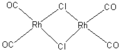 Complexe de rhodium possédant des ligands pontant (préfixés µ) de formule brute [{Rh(µ-Cl)(CO)2}2]