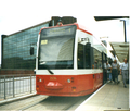 A png picture of a Croydon Tram, in Croydon, London during the year 2000.