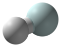 Ball and stick model of the helium hydride ion