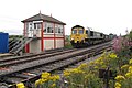 Image 55Bardon Hill box in England (seen here in 2009) is a Midland Railway box dating from 1899, although the original mechanical lever frame has been replaced by electrical switches. (from Rail transport)