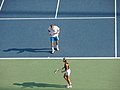 Azarenka with Max Mirnyi, her mixed doubles partner at the 2007 US Open