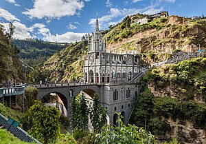 #11: Chiesa neogotica del santuario di Las Lajas nel dipartimento di Nariño, in Colombia. – Attribuzione: Diego Delso (cc-by-sa-4.0)