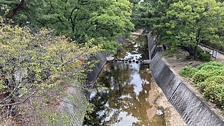 香櫨園駅のテラスからの景色（夙川公園）