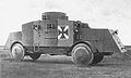 Une voiture blindée (« Panzerwagen ») de la Grande Guerre.