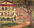 Campus of Changrong Girls' High School/ Chen Cheng-po/ 1941/ Canvas/ Oil Painting/ Collection of Chen's Family Members