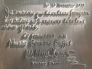 Plaque apposée sur le musée.