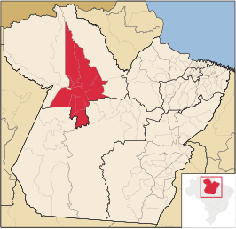 Ligging van de Braziliaanse microregio Santarém in Pará