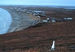 View of the Wales Site, with the city of Wales in the background