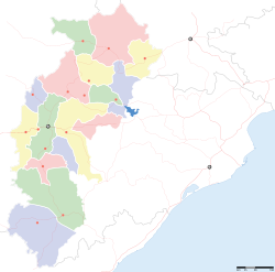 Map of छत्तीसगढ़ with भिलाई marked