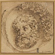 Agostino Carracci, Cabeza de fauno, ca. 1595, National Gallery of Art, Washington.