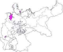 Storhertigdömet Oldenburgs läge i tyska kejsarriket