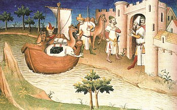 Marco Polo in China (Abb. in dem Buch Il milione, 1298–1299)