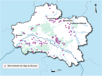 Carte en couleur indiquant par des points l'emplacement des sites