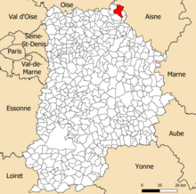 Localisation dans le département de Seine-et-Marne.