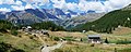 village Cheneil, a view to Grandes Murailles and mountain Dent d'Hérens (in background ...)