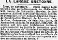 Protestation de 12 maires de l'arrondissement de Châteaulin (dont le maire de Châteaulin) qui déclarent refuser d'indiquer sur les certificats de résidence des curés s'ils utilisent la langue bretonne lors de l'instruction religieuse (catéchisme, sermons).