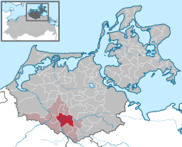 Staden Tribsees läge i Mecklenburg-Vorpommern