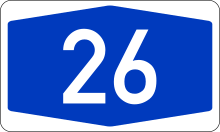 Bundesautobahn 26 number.svg