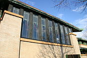 Windows on south wall of Frank Lloyd Wright's Dana-Thomas House, Springfield IL