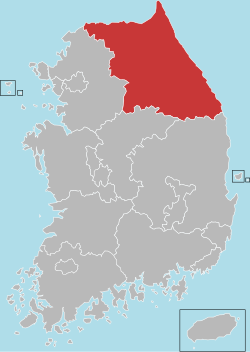 江原特別自治道の位置