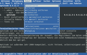 Aptitude také používá textové uživatelské rozhraní