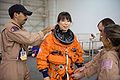 Naoko Yamazaki in preparation for a water survival training session