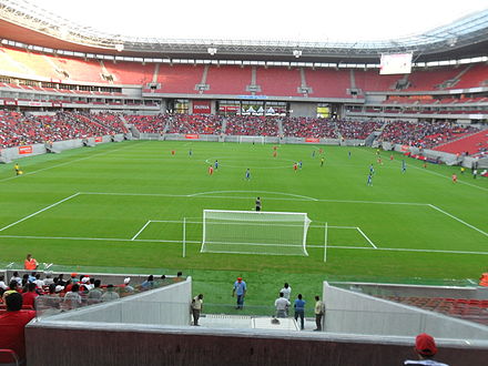 Binneruimte van die Arena Pernambuco.