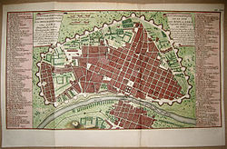 Map of the city of Lima with Walls of 1750.