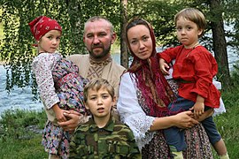 Russian Cossack family in Siberia