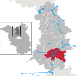 Byens beliggenhed i Landkreis Oberhavel