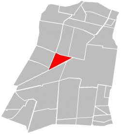 Location of Colonia Tabacalera (in red) within Cuauhtémoc borough