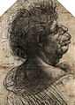 Leonardo da Vinci, Groteski pää, 1504–1507.