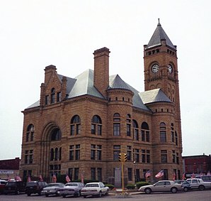 Das Blackford County Courthouse in Hartford City, gelistet im NRHP Nr. 80000053[1]