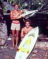 Surfer brothers Carrll and Gary Robilotta at Isle's Bay