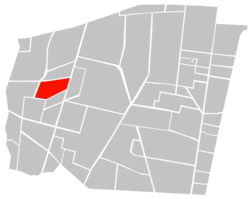 Location of Ciudad de los Deportes (in red) within Benito Juárez borough