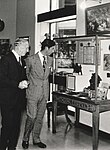 Keith Kissack with Charles III, then Prince of Wales, at the museum in its Priory Street location in 1975