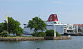 Islet named Badholmen. Ferry M/S Visby in the background.