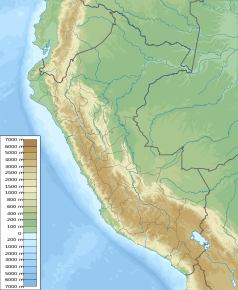 Mapa konturowa Peru, na dole po prawej znajduje się punkt z opisem „Rezerwat Narodowy Titicaca”