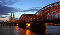 Hohenzollernbrücke, Cologne cathedral