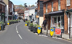 Traffic lane merger in England due to COVID-19