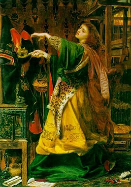 Morgan le Fay door Anthony Frederick Sandys (1829 - 1904), 1864 (Birmingham Art Gallery)