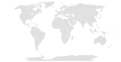 Map indicating locations of Singapore and Taiwan