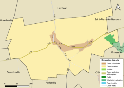 Carte des infrastructures et de l'occupation des sols en 2018 (CLC) de la commune.