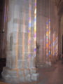 Incidence of coloured light on the pillars