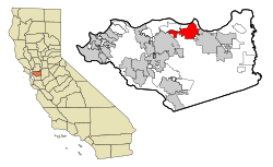 Location in Contra Costa County and the state of California