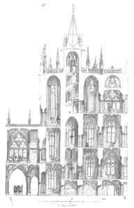 Vis du Louvre construite par Raymond du Temple. Dessin de Viollet-le-Duc.